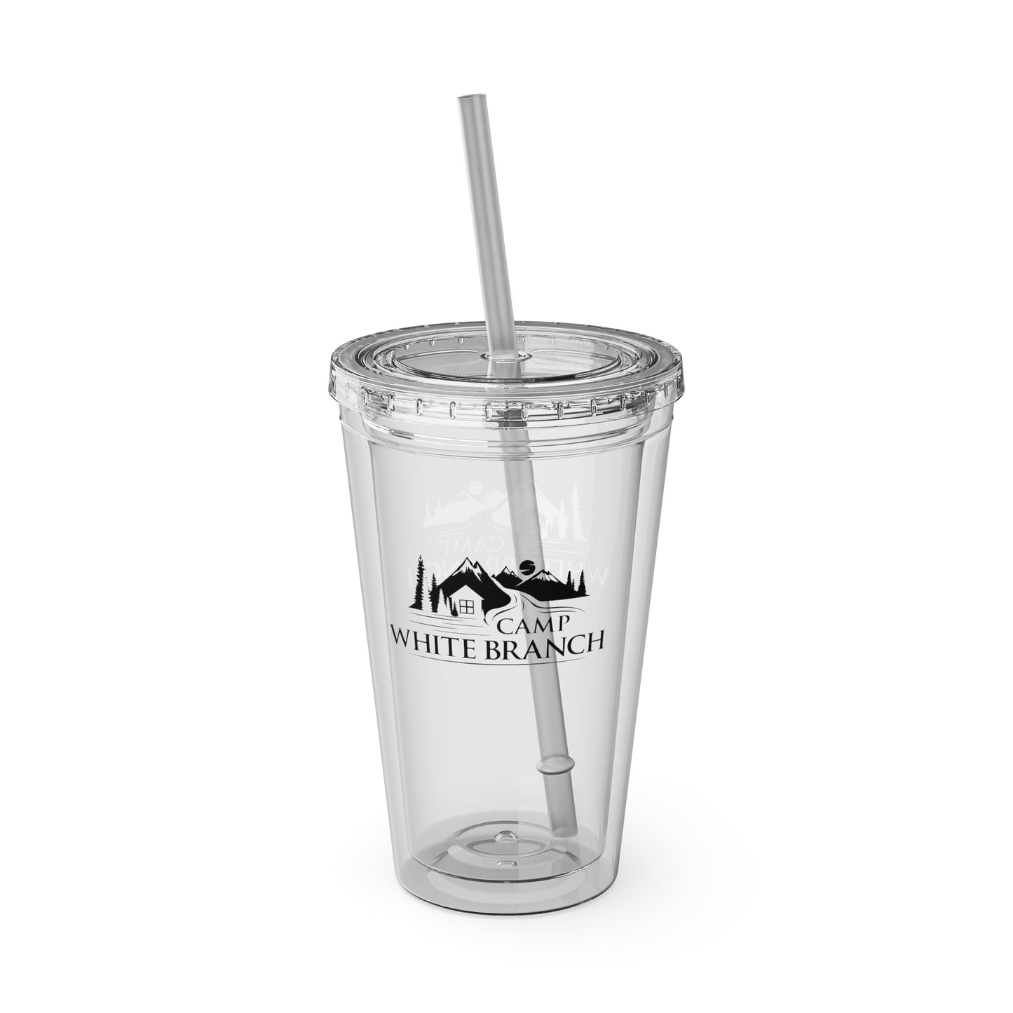 Camp White Branch Tumbler with Straw, 16oz