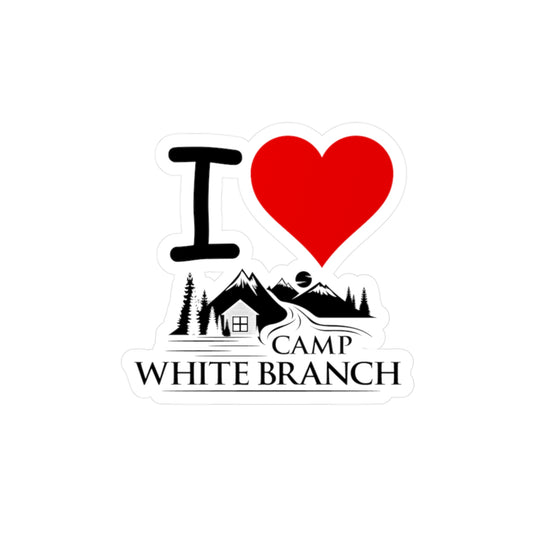 *I Love Camp White Branch Vinyl Decal