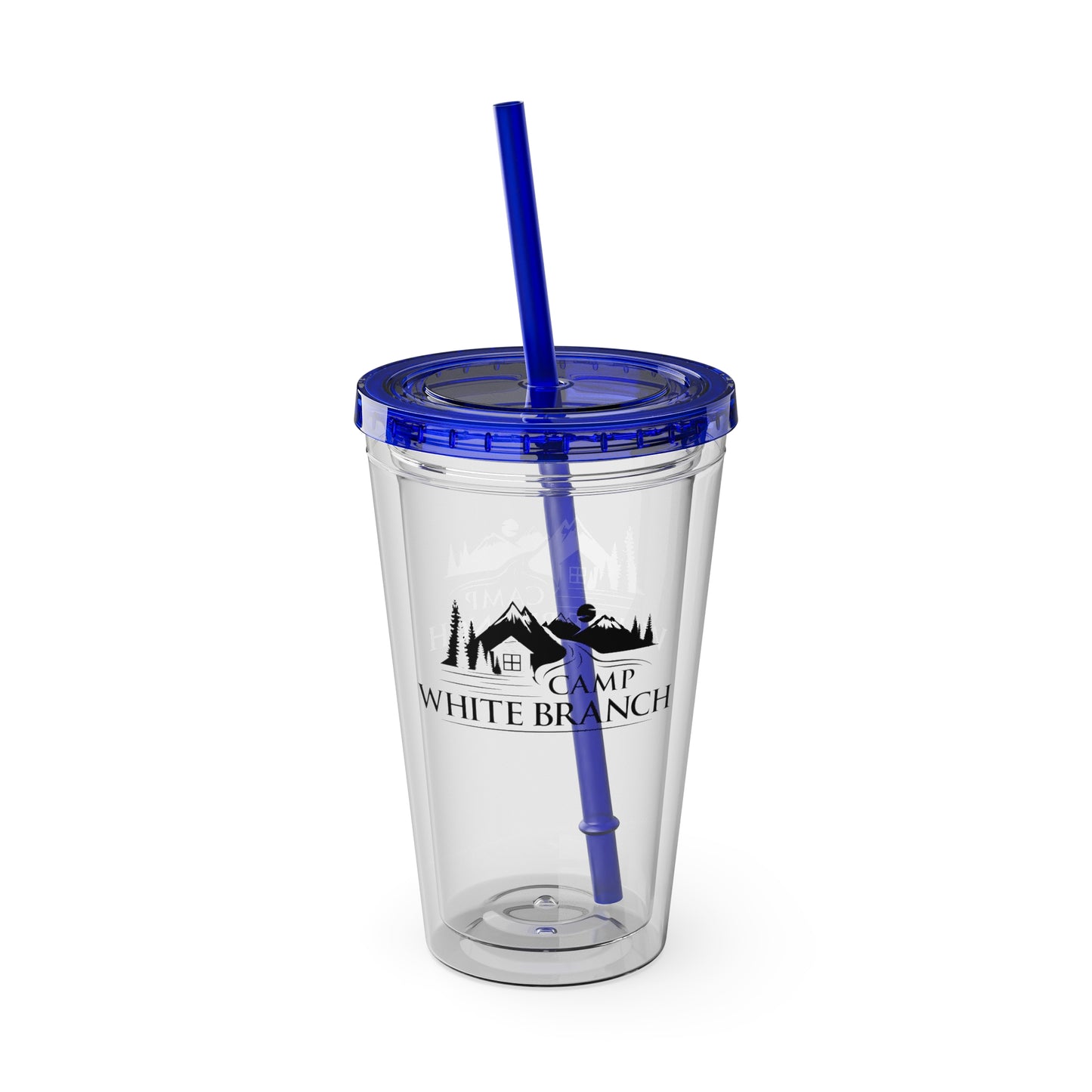 Camp White Branch Tumbler with Straw, 16oz