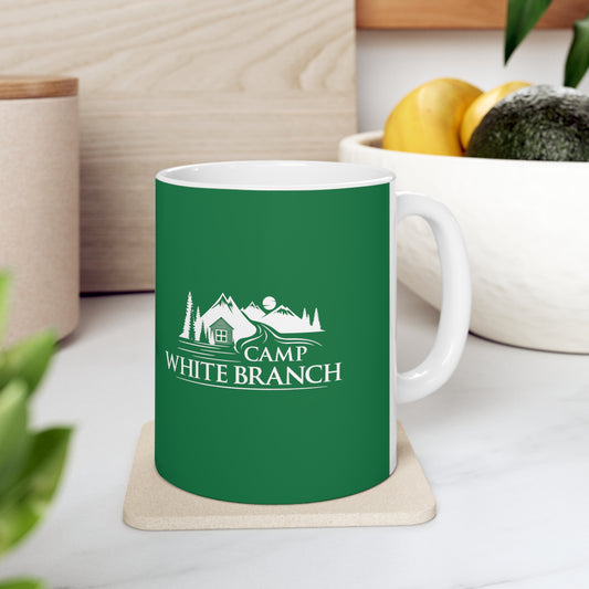 Camp White Branch Green Ceramic Mug 11oz