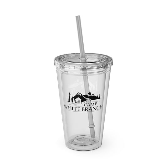 Camp White Branch Tumbler with Straw, 16oz