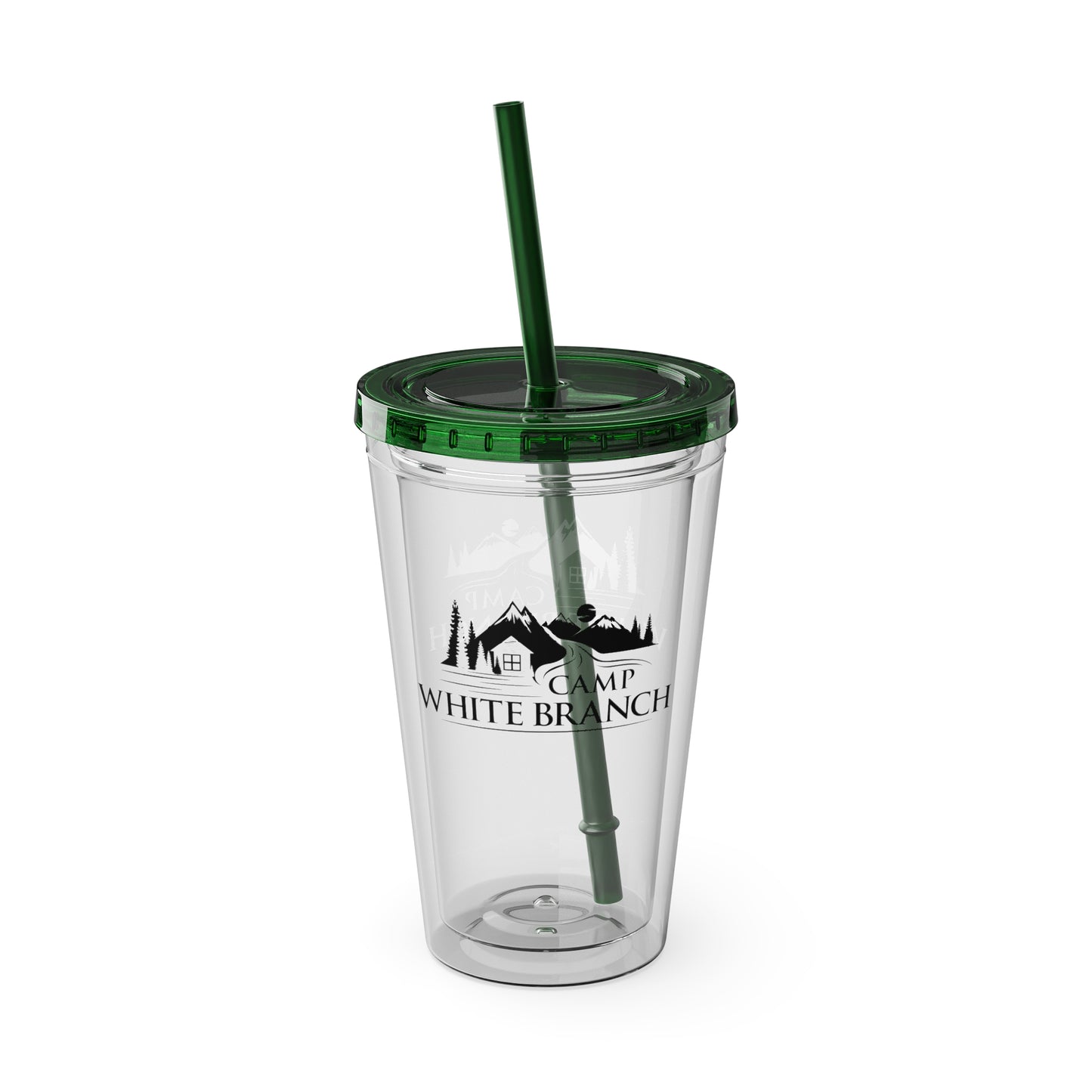 Camp White Branch Tumbler with Straw, 16oz